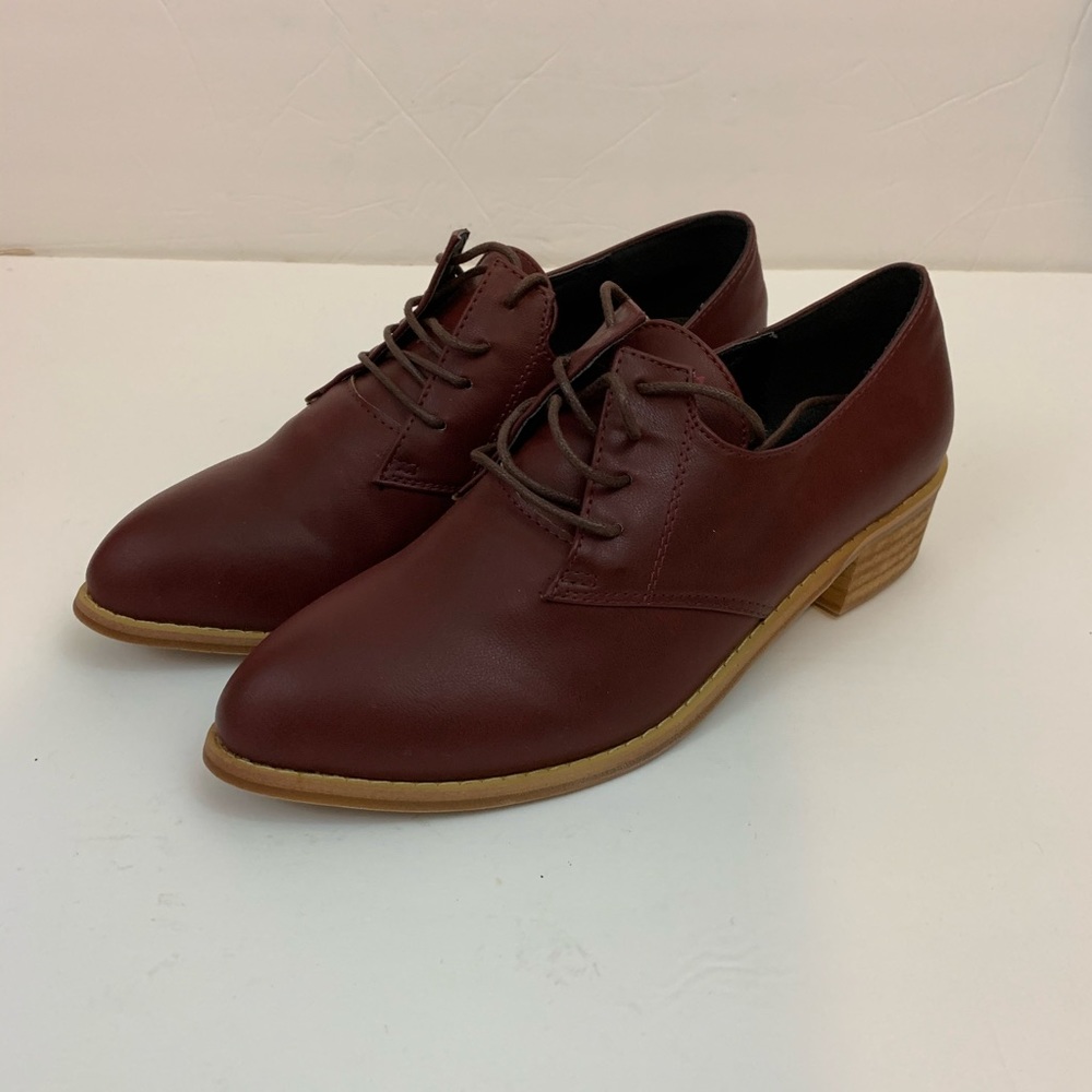 Miukeke  Burgundy Vegan leather  Laced Oxfords